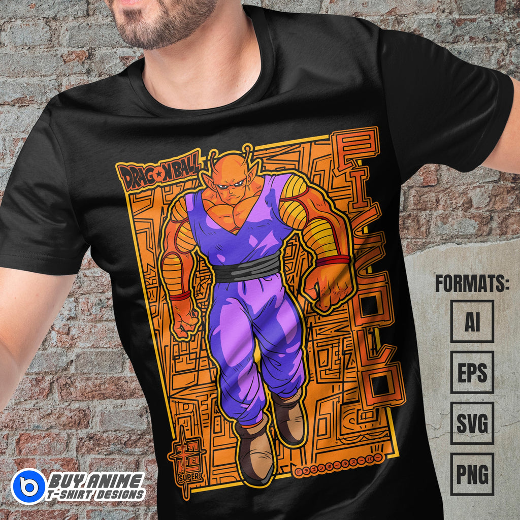 Premium Piccolo Dragon Ball Anime Vector T-shirt Design Template