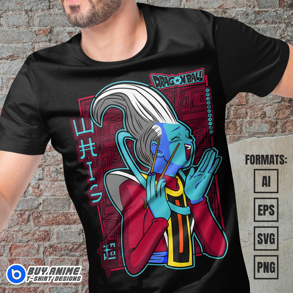 Premium Whis Dragon Ball Anime Vector T-shirt Design Template