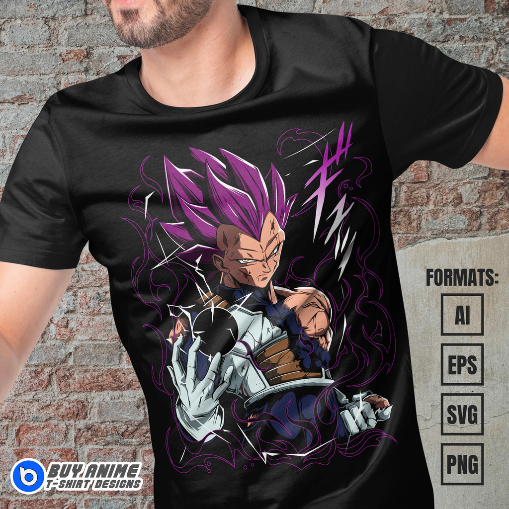 Premium Vegeta Ego Dragon Ball Anime Vector T-shirt Design Template #3