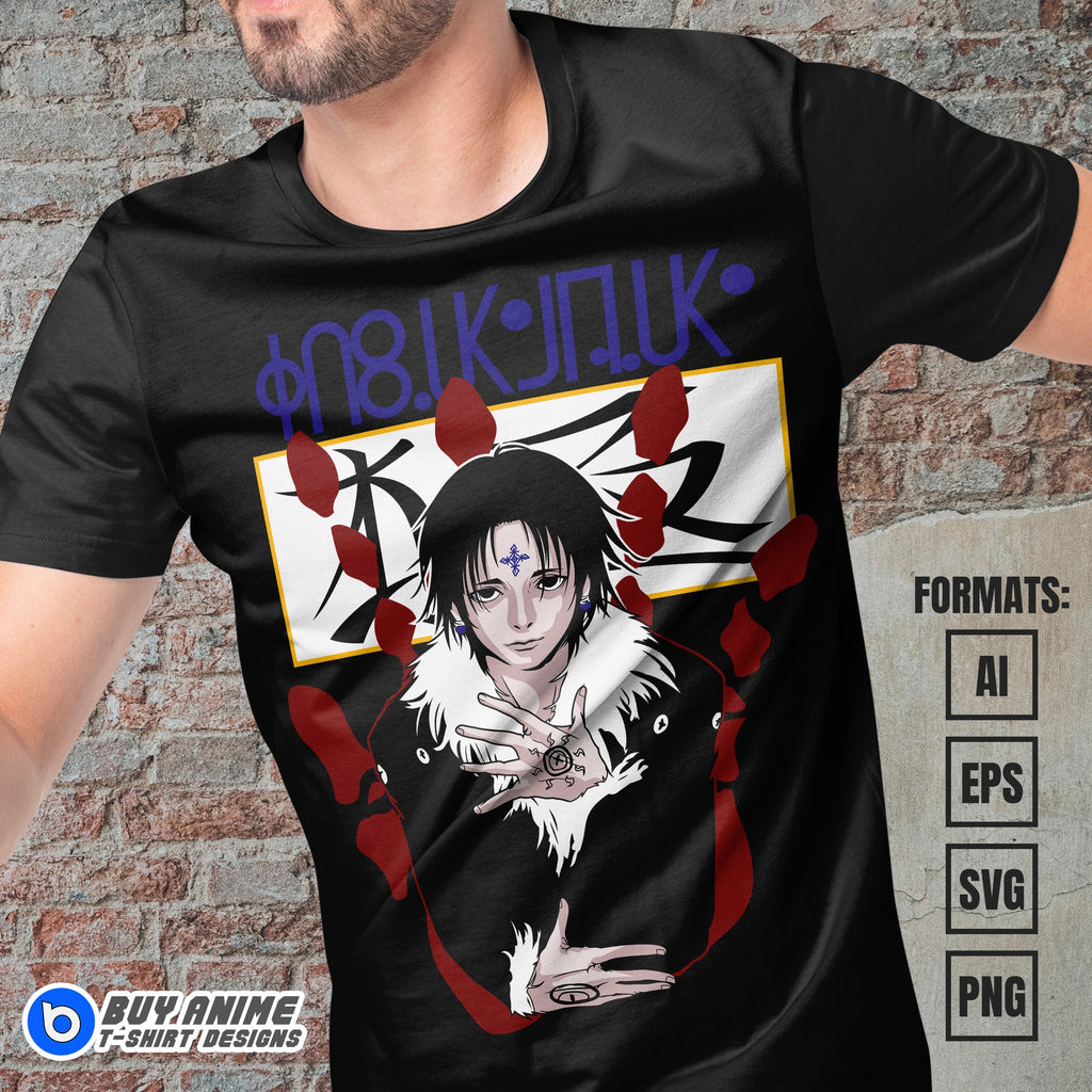 Premium Chrollo Hunter x Hunter Anime Vector T-shirt Design Template