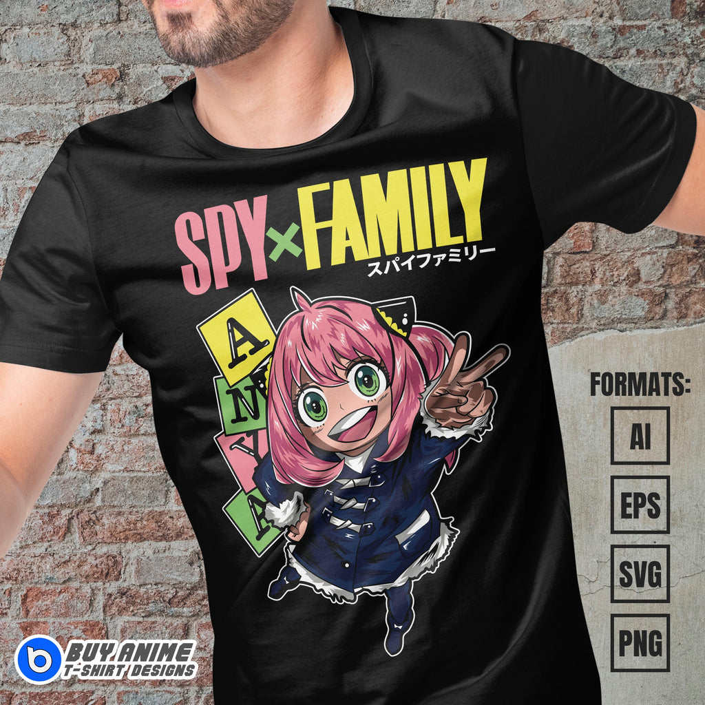 Premium Anya Forger Spy x Family Anime Vector T-shirt Design Template #2