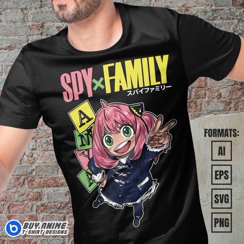 Premium Anya Forger Spy x Family Anime Vector T-shirt Design Template #2