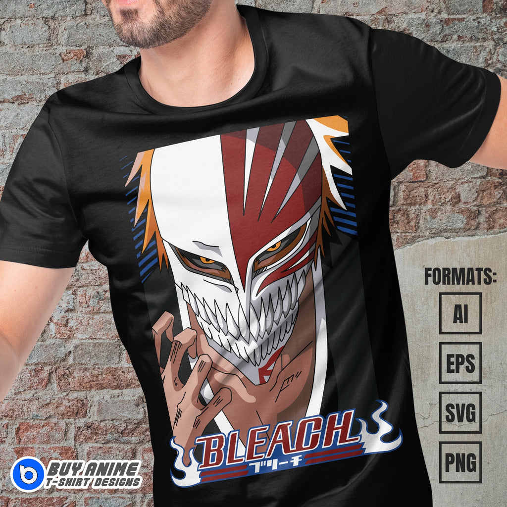 Premium Ichigo Kurosaki Bleach Anime Vector T-shirt Design Template #5