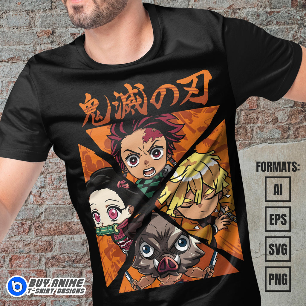 Premium Demon Slayer Anime Vector T-shirt Design Template #26