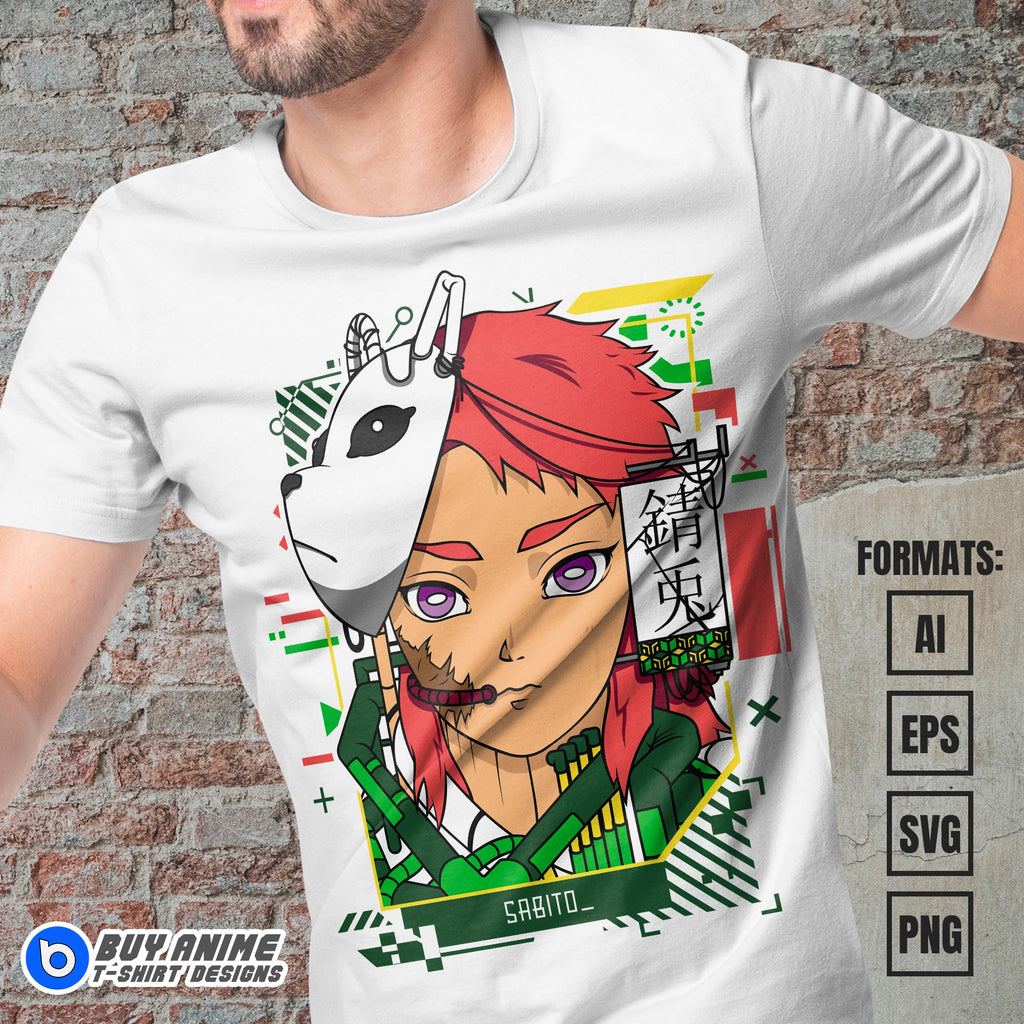 Premium Sabito Mecha Demon Slayer Anime Vector T-shirt Design Template