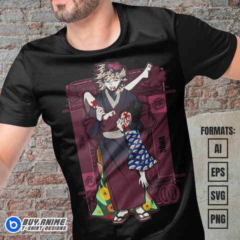 Premium Doma Demon Slayer Anime Vector T-shirt Design Template