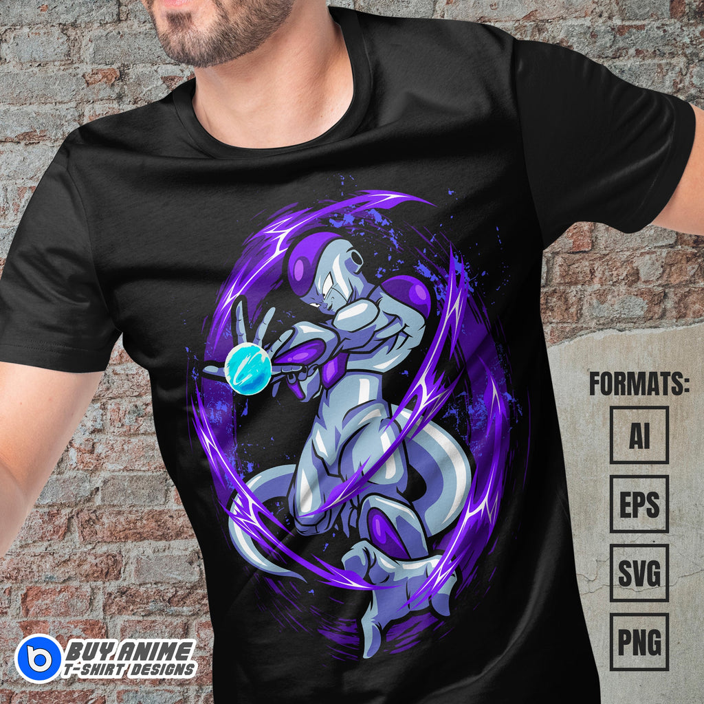 Premium Frieza Dragon Ball Anime Vector T-shirt Design Template #7