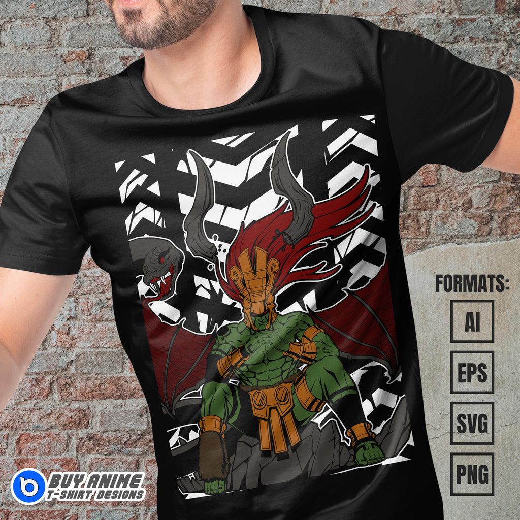 Premium Ogre Record Of Ragnarok Anime Vector T-shirt Design Template