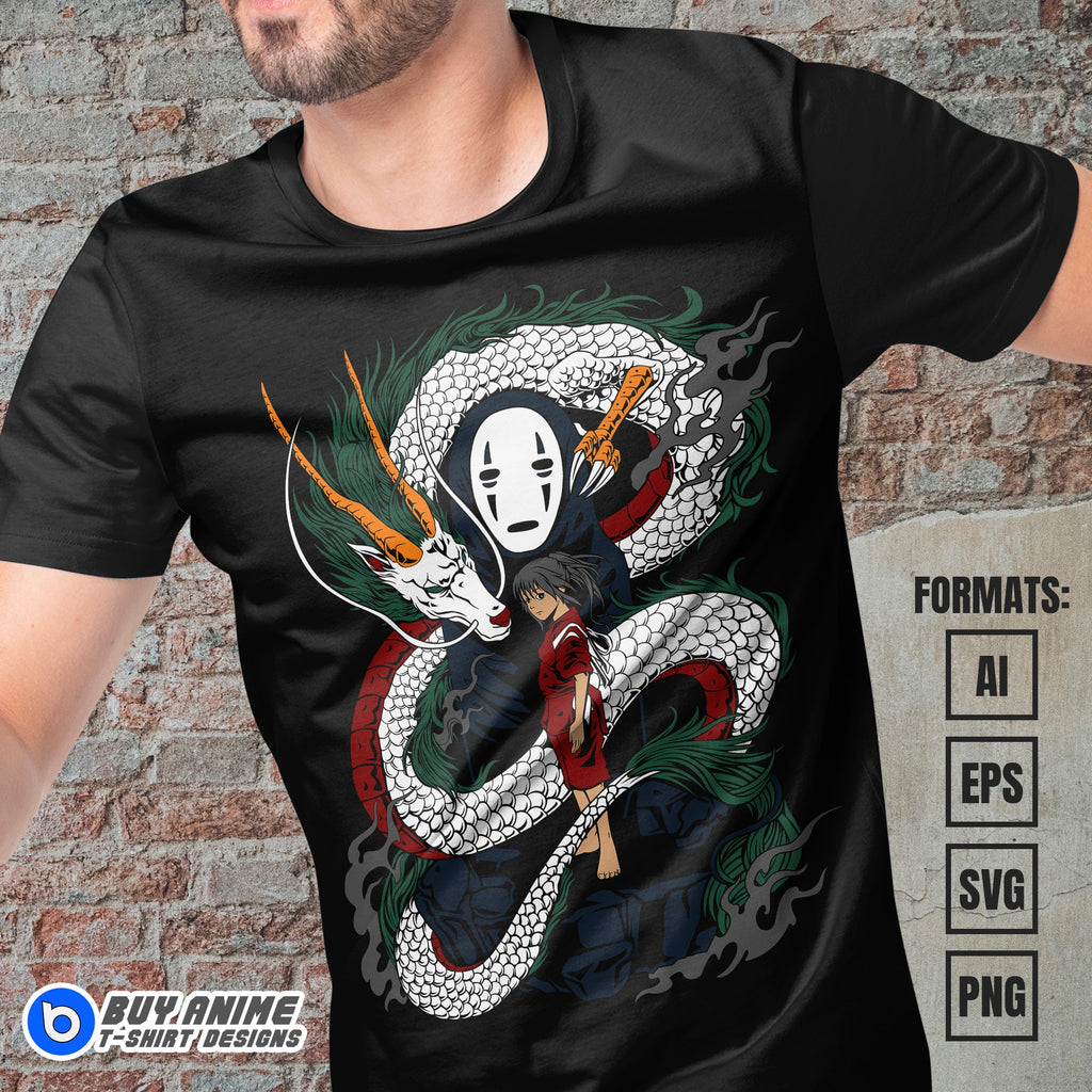 Premium Spirited Away Anime Vector T-shirt Design Template #2