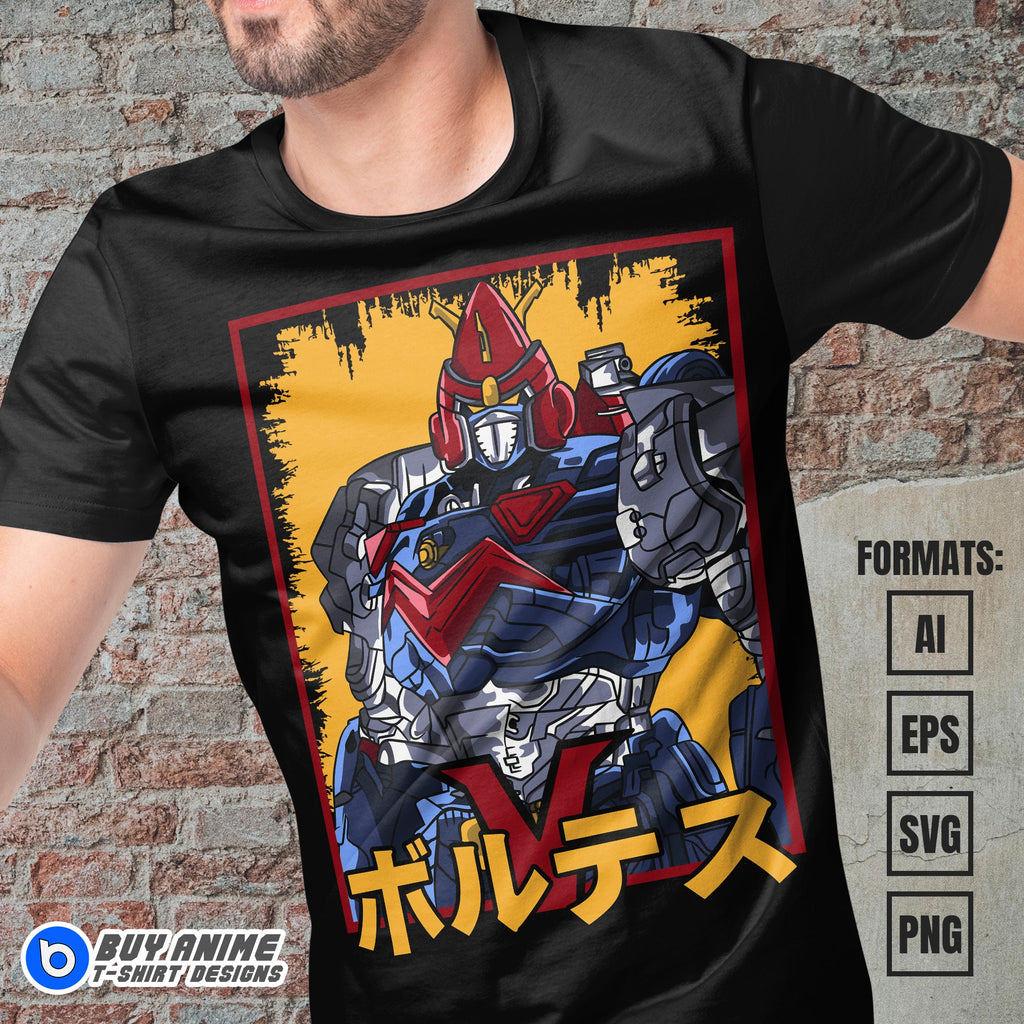 Premium Voltes V Anime Vector T-shirt Design Template