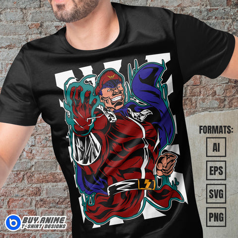 Premium Bison Street Fighter Vector T-shirt Design Template