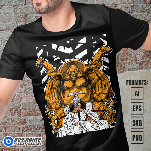 Premium Sengoku One Piece Anime Vector T-shirt Design Template