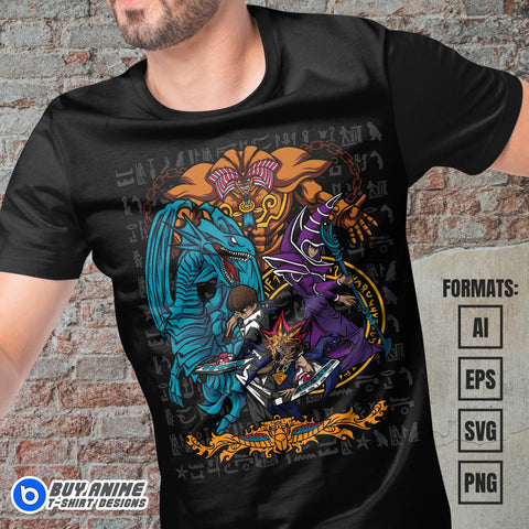 Premium Yu Gi Oh Anime Vector T-shirt Design Template #2