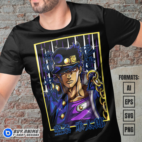 Premium Jojo's Bizarre Adventure Anime Vector T-shirt Design Template #3