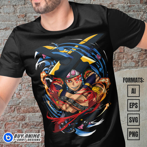 Premium Tengen Uzui Demon Slayer Anime Vector T-shirt Design Template #2