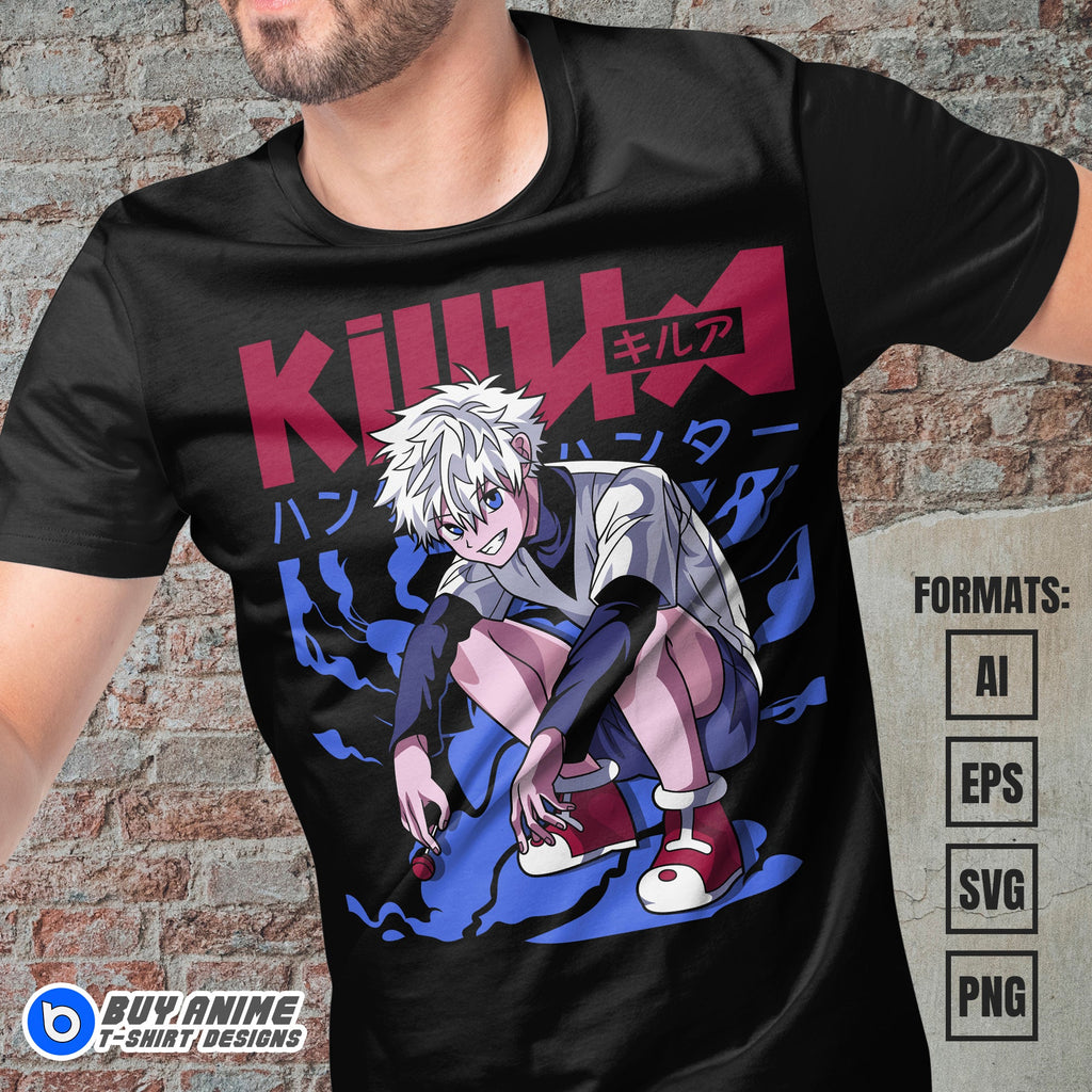 Premium Killua Hunter x Hunter Anime Vector T-shirt Design Template #5