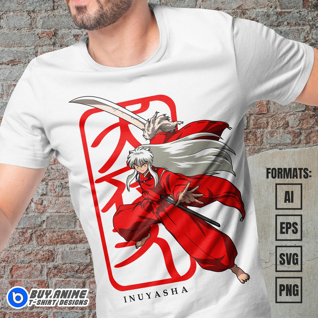 Premium Inuyasha Anime Vector T-shirt Design Template #2