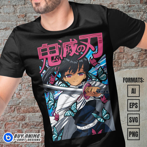 Premium Kanao Demon Slayer Anime Vector T-shirt Design Template #2