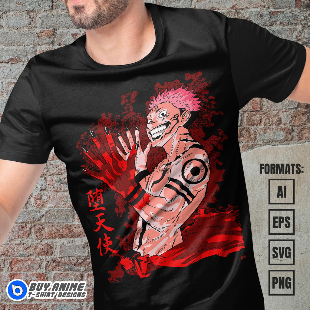 Premium Jujutsu Kaisen Anime Vector T-shirt Design Template #2