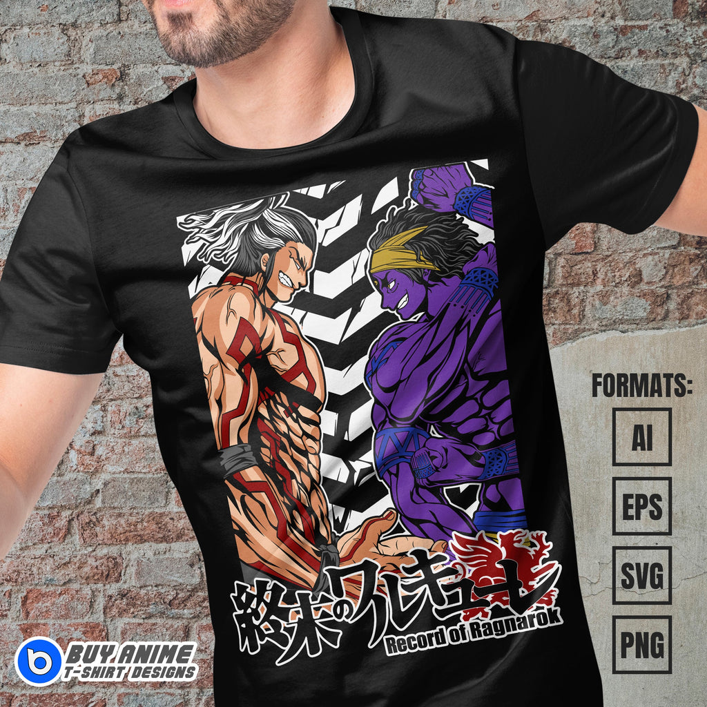 Premium Record Of Ragnarok Anime Vector T-shirt Design Template #4