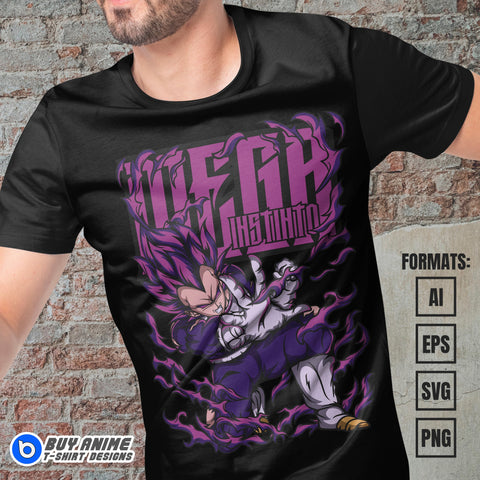 Premium Vegeta Ego Dragon Ball Anime Vector T-shirt Design Template #4