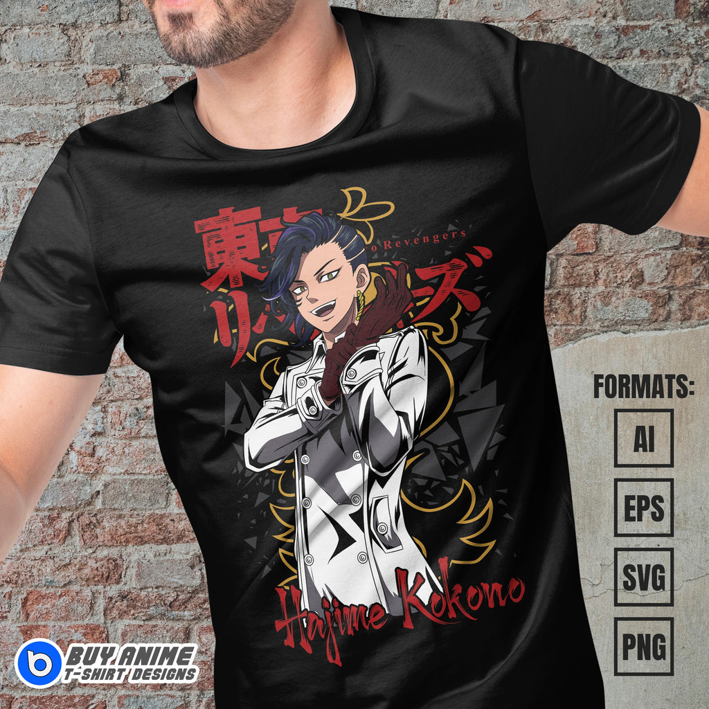 Premium Hajime Kokonoi Tokyo Revengers Anime Vector T-shirt Design Template