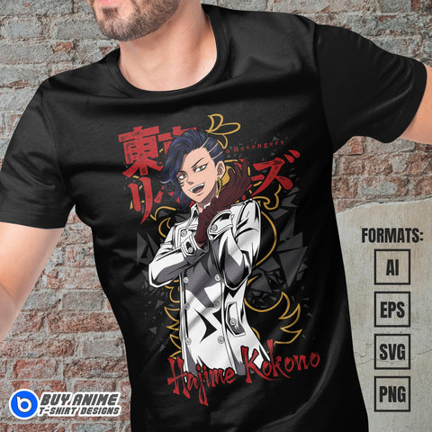 Premium Hajime Kokonoi Tokyo Revengers Anime Vector T-shirt Design Template