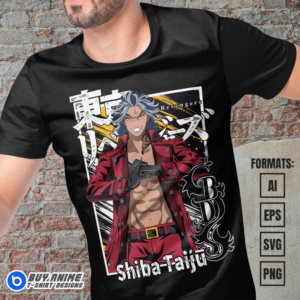 Premium Shiba Taiju Tokyo Revengers Anime Vector T-shirt Design Template