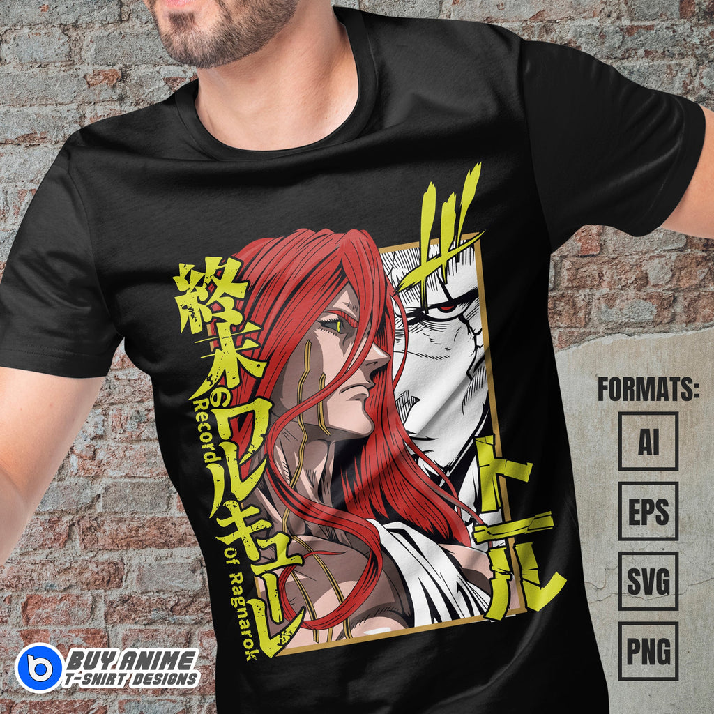 Premium Thor Record Of Ragnarok Anime Vector T-shirt Design Template