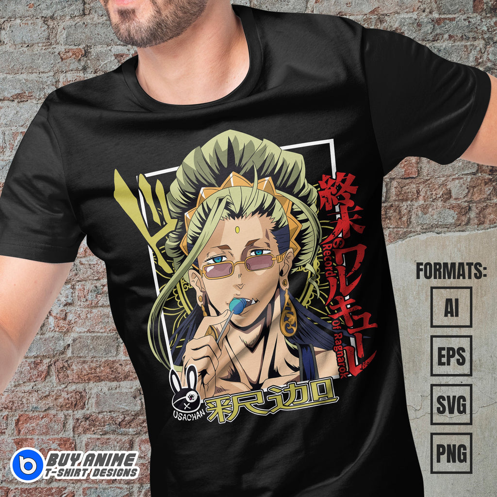 Premium Buddha Record Of Ragnarok Anime Vector T-shirt Design Template #2