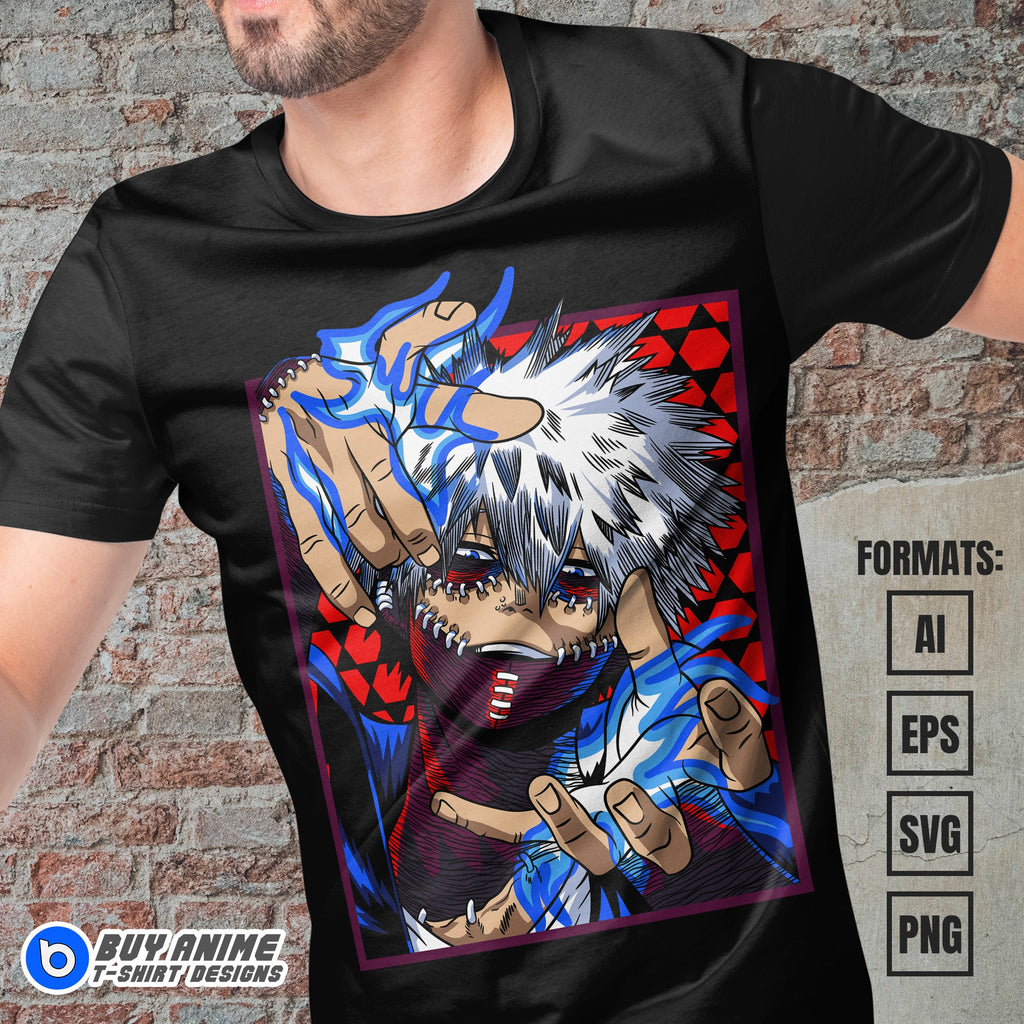 Premium Toya Todoroki My Hero Academia Anime Vector T-shirt Design Template