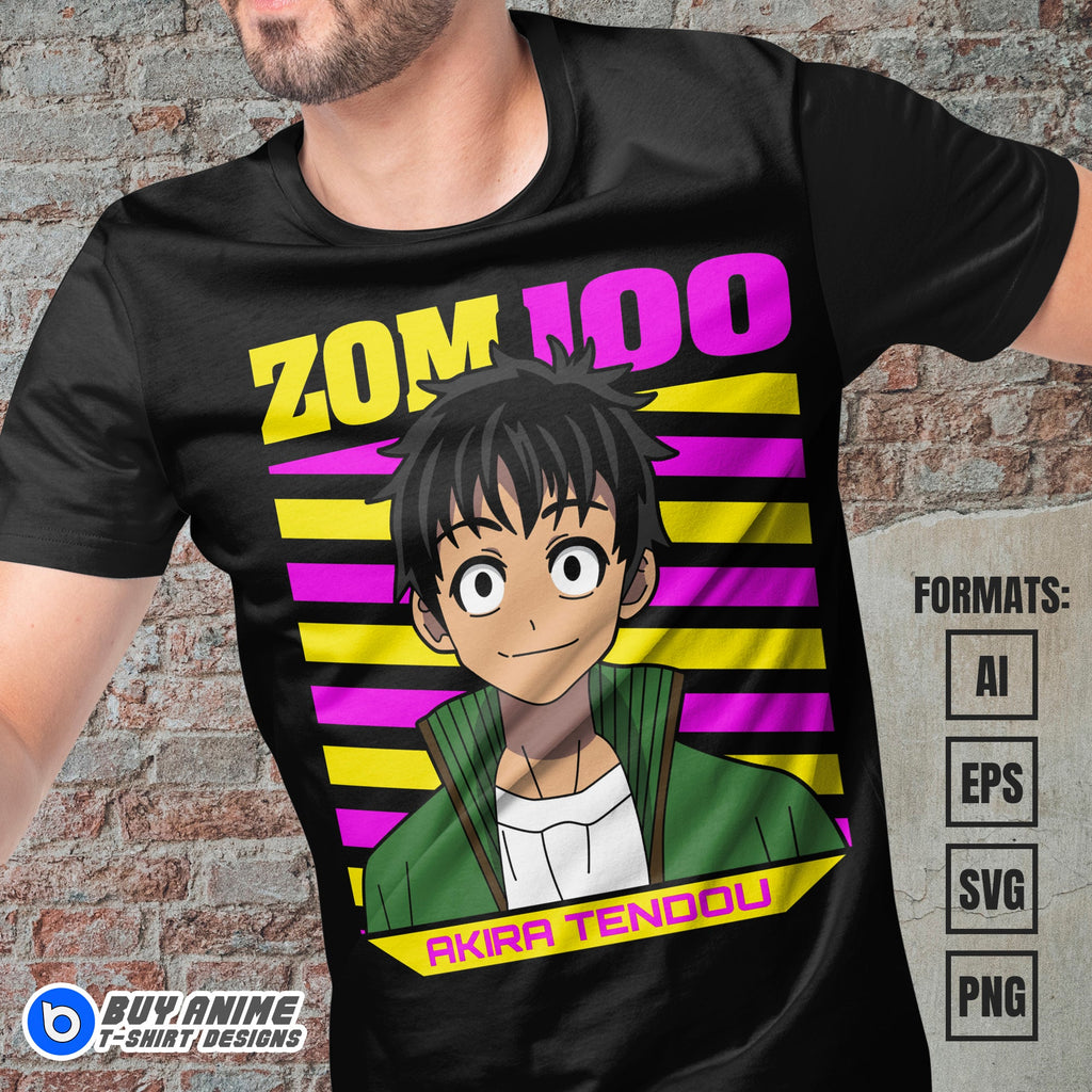 Premium Akira Tendou Zom 100 Anime Vector T-shirt Design Template #5