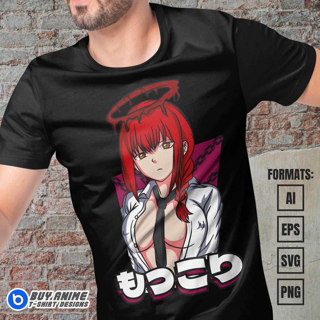 Premium Makima Chainsaw Man Anime Vector T-shirt Design Template