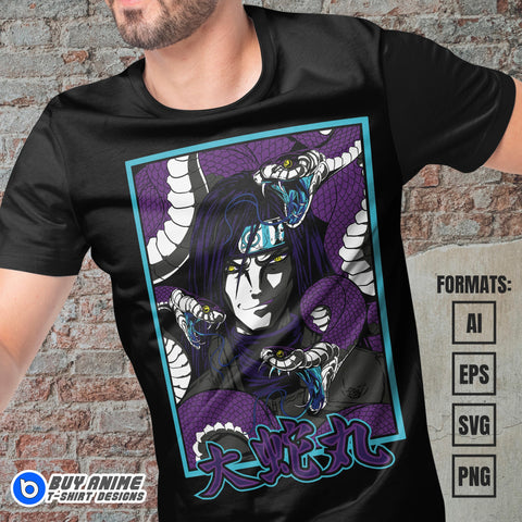 Premium Orochimaru Naruto Anime Vector T-shirt Design Template #4