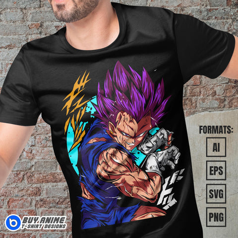 Premium Vegeta Ego Dragon Ball Anime Vector T-shirt Design Template #5