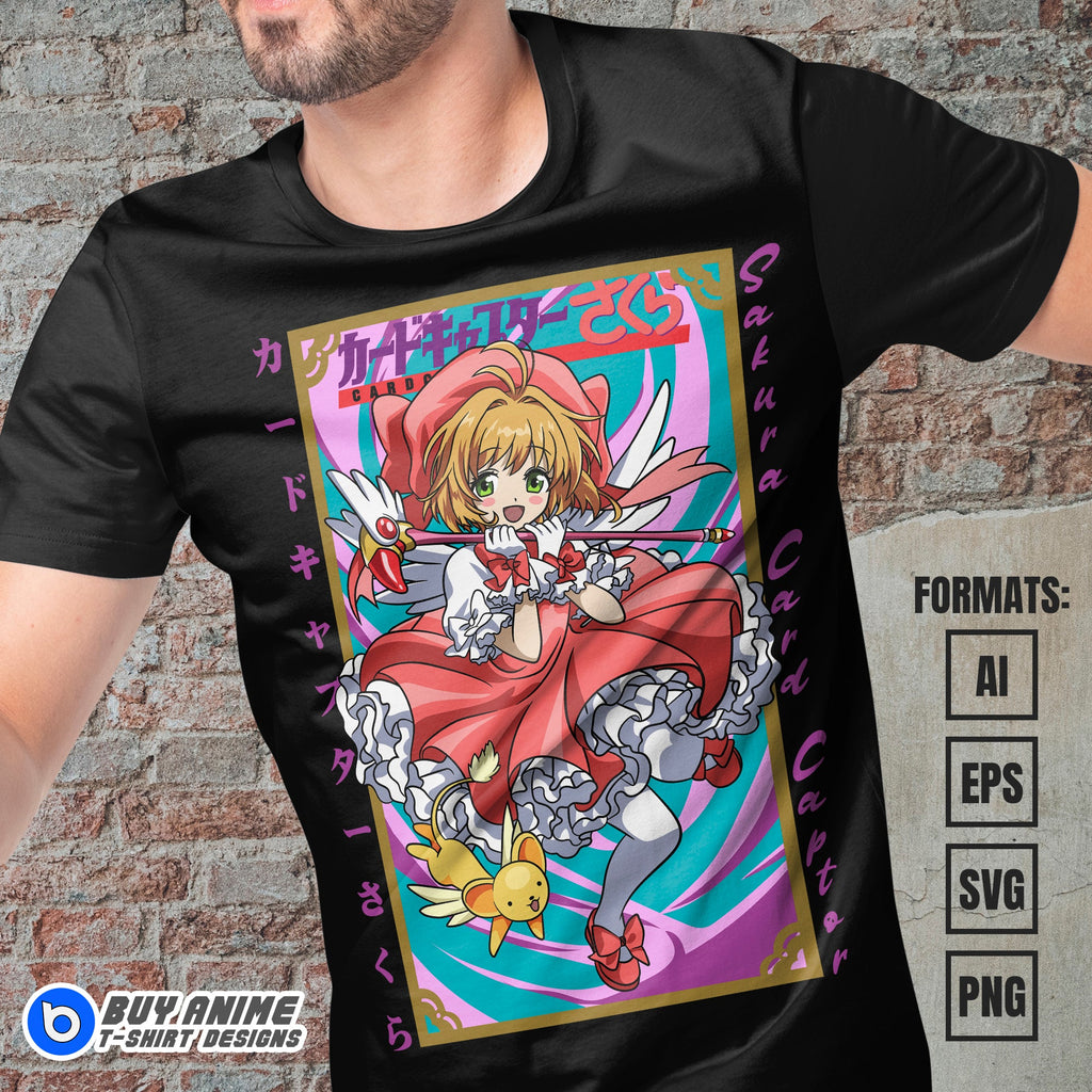 Premium Sakura Card Captor Vector T-shirt Design Template