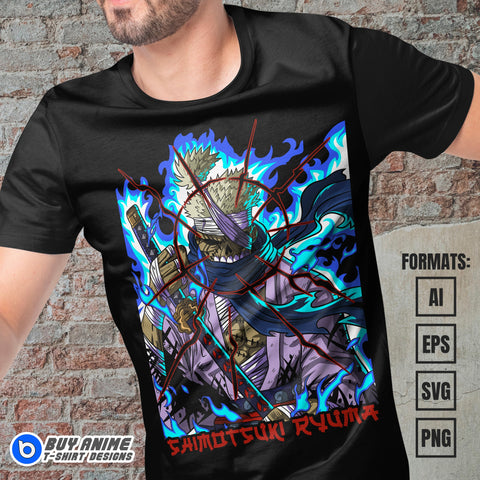 Premium Shimotsuki Ryuma One Piece Vector T-shirt Design Template