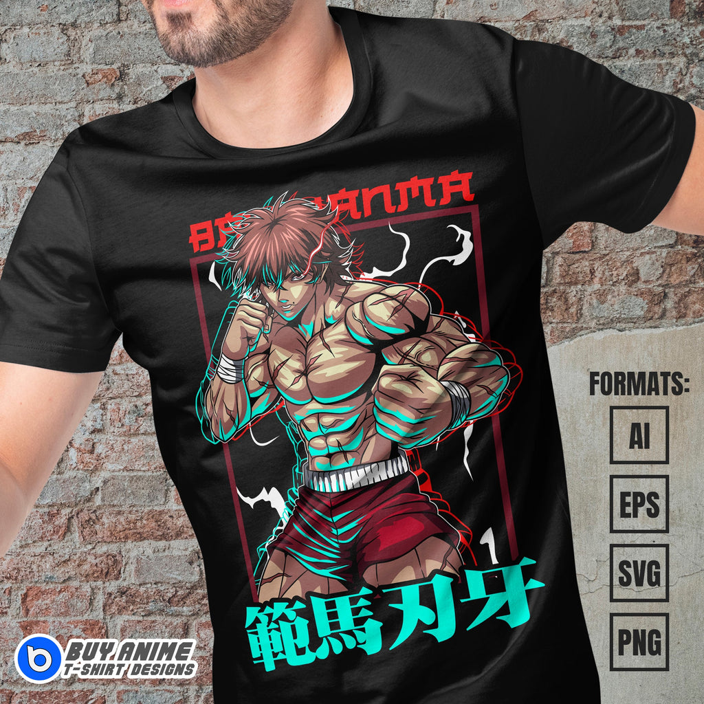 Premium Baki Hanma Vector T-shirt Design Template