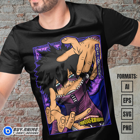 Premium Toya Todoroki My Hero Academia Anime Vector T-shirt Design Template #2