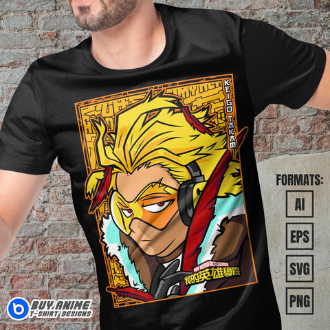 Premium Keigo Takami My Hero Academia Anime Vector T-shirt Design Template