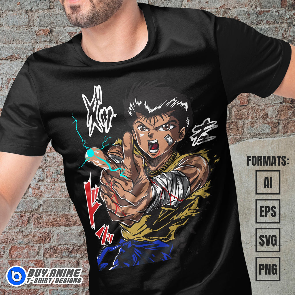 Premium Yusuke Urameshi YuYu Hakusho Anime Vector T-shirt Design Template #2