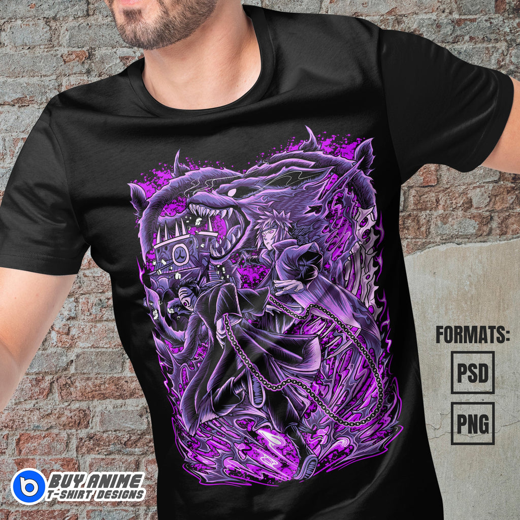 Premium Minato x Obito Naruto Anime Vector T-shirt Design Template