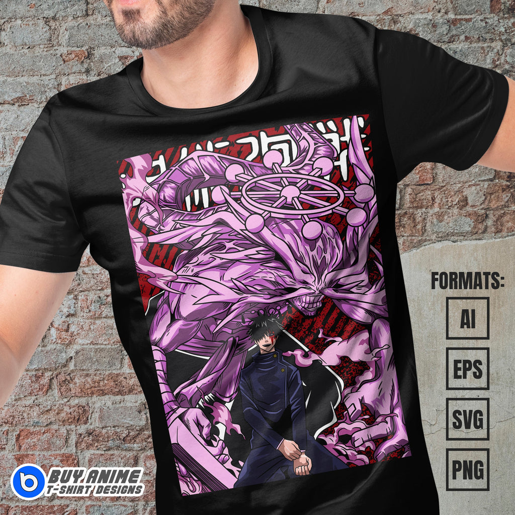 Premium Mahoraga Jujutsu Kaisen Anime Vector T-shirt Design Template