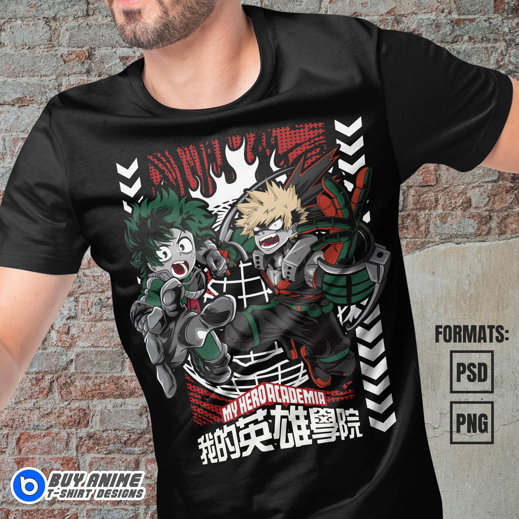 Premium My Hero Academia Anime Vector T-shirt Design Template #3