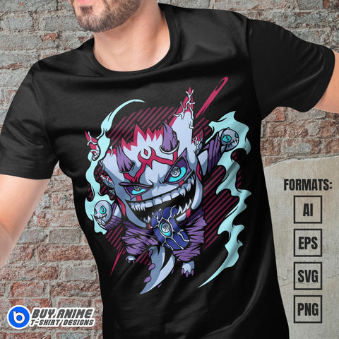 Premium Gengar Pokemon Anime Vector T-shirt Design Template #4