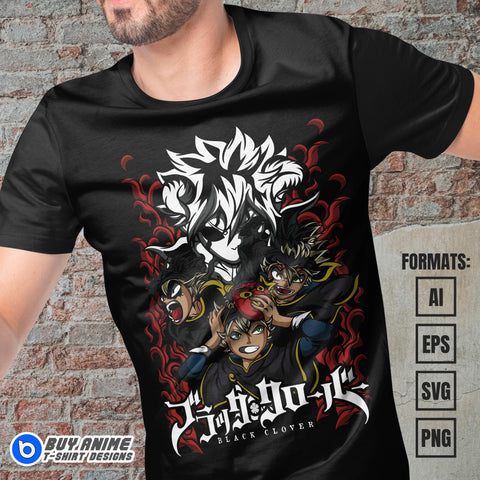  Premium Asta Black Clover Anime Vector T-shirt Design Template #15