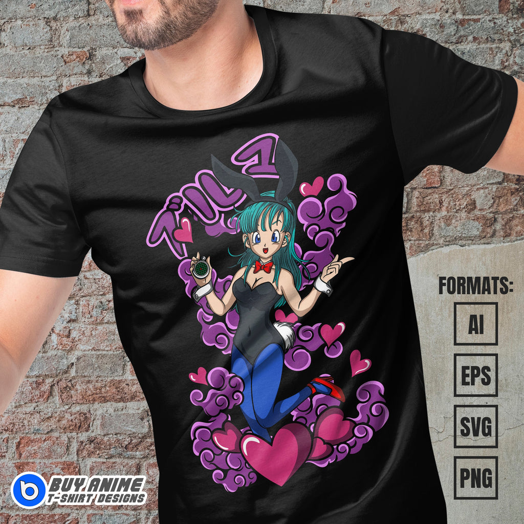 Premium Bulma Dragon Ball Anime Vector T-shirt Design Template #5