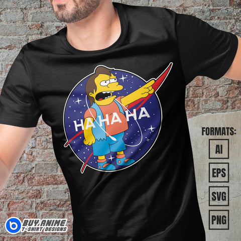 Premium Nelson Simpsons x Nasa Vector T-shirt Design Template