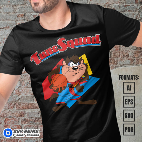 Premium Taz Tune Squad Vector T-shirt Design Template