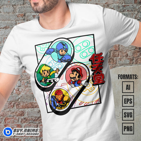 Premium Retro Games Vector T-shirt Design Template